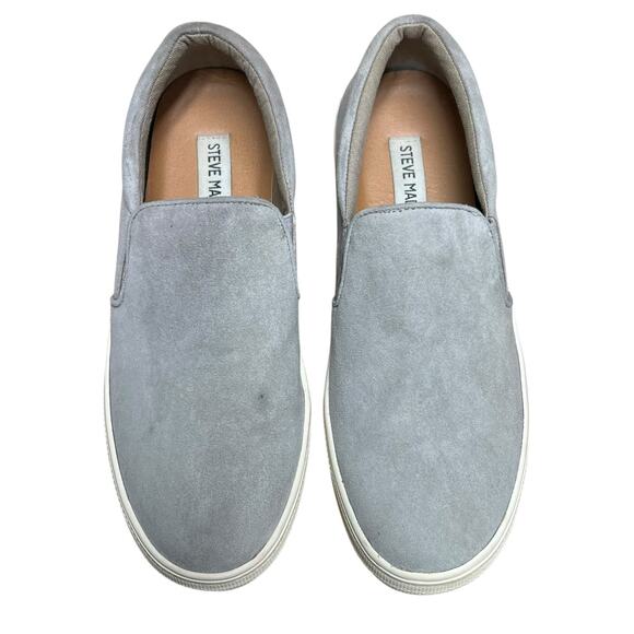 Steve Madden Women’s Gray Suede Gills Platform Slip On Sneakers Size 7 Medium - Picture 9 of 9
